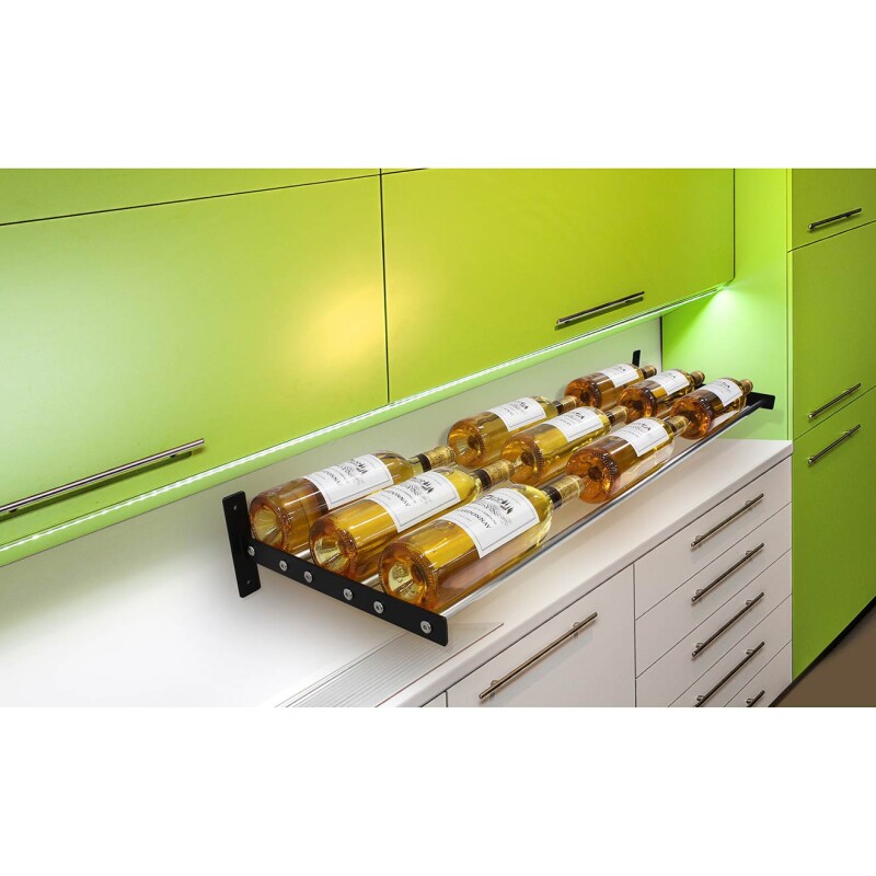 Epicureanist Wall-Mounted Horizontal Display Wine Rack, 3 Bottles Deep EP3DHZRACK