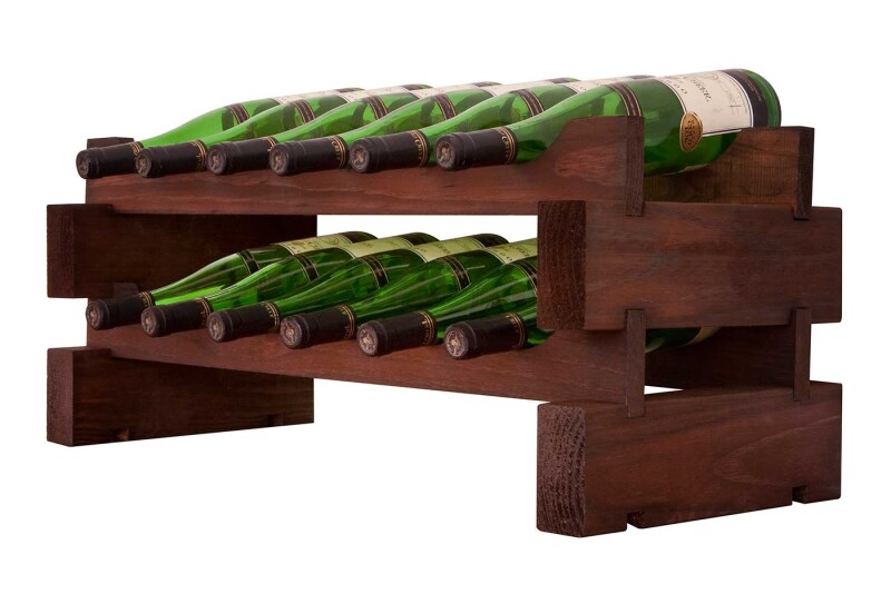 2 x 6 Bottle Modular Wine Rack (Stained) EP447212S