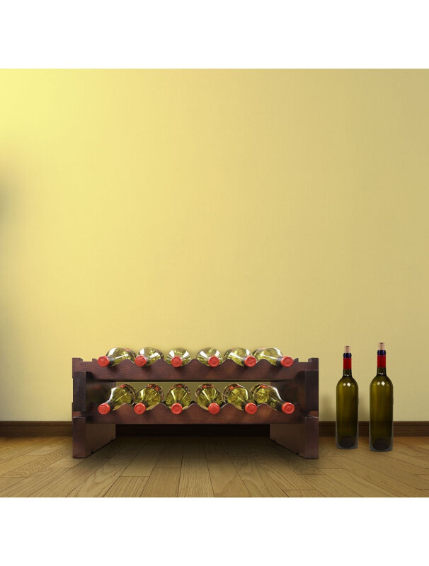 2 x 6 Bottle Modular Wine Rack (Stained) EP447212S