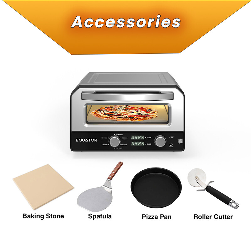 ELECTRIC PIZZA OVEN Multi Program w Baking Stone Countertop 0.5cf 110V EPO500