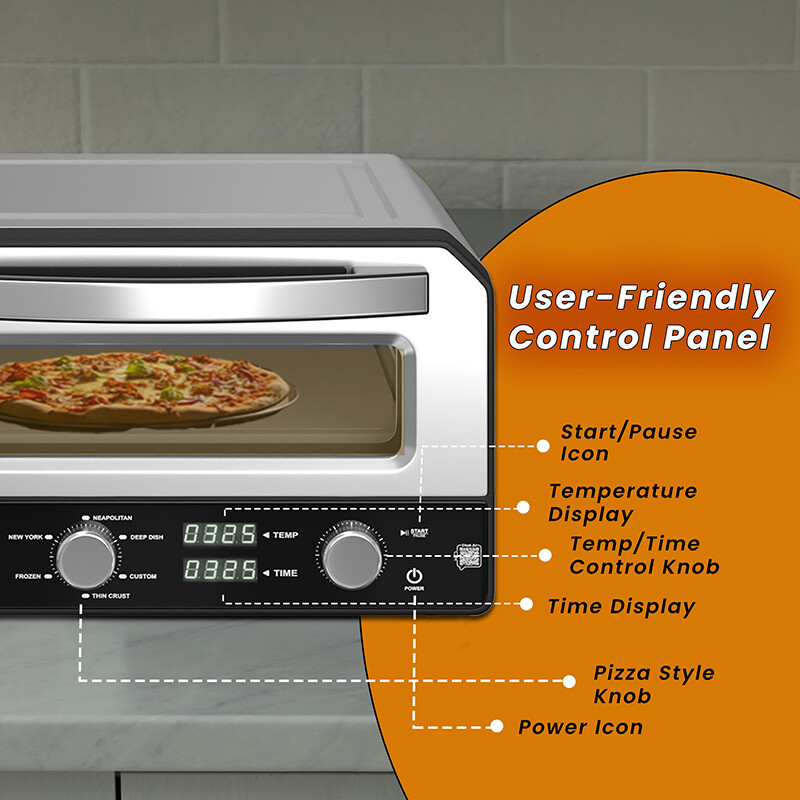 ELECTRIC PIZZA OVEN Multi Program w Baking Stone Countertop 0.5cf 110V EPO500