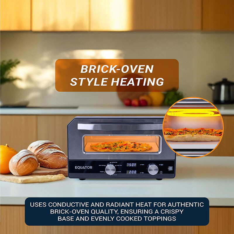 ELECTRIC PIZZA OVEN Multi Program w Baking Stone Countertop 0.5cf 110V EPO500
