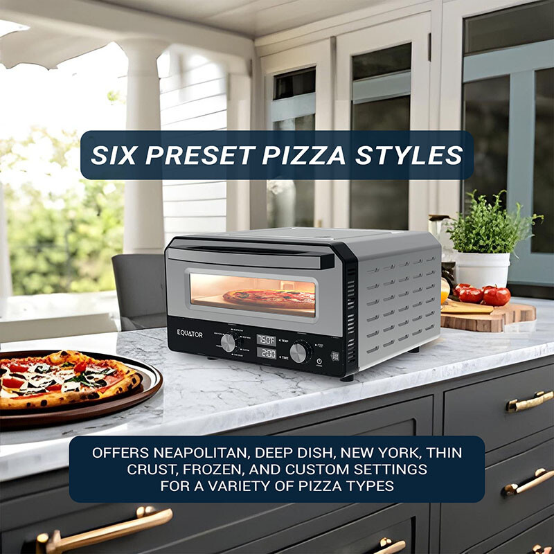 ELECTRIC PIZZA OVEN Multi Program w Baking Stone Countertop 0.5cf 110V EPO500