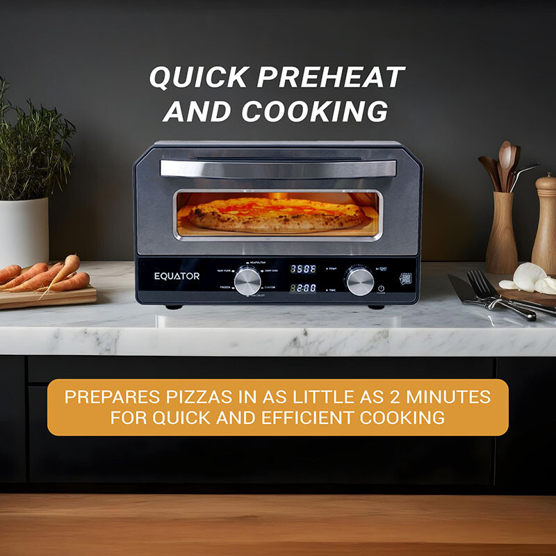 ELECTRIC PIZZA OVEN Multi Program w Baking Stone Countertop 0.5cf 110V EPO500