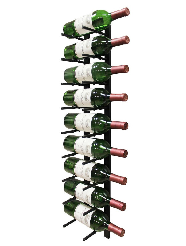 Epicureanist Modern Peg Wine Rack, 9 Bottle Capacity EPPEGWALL9B