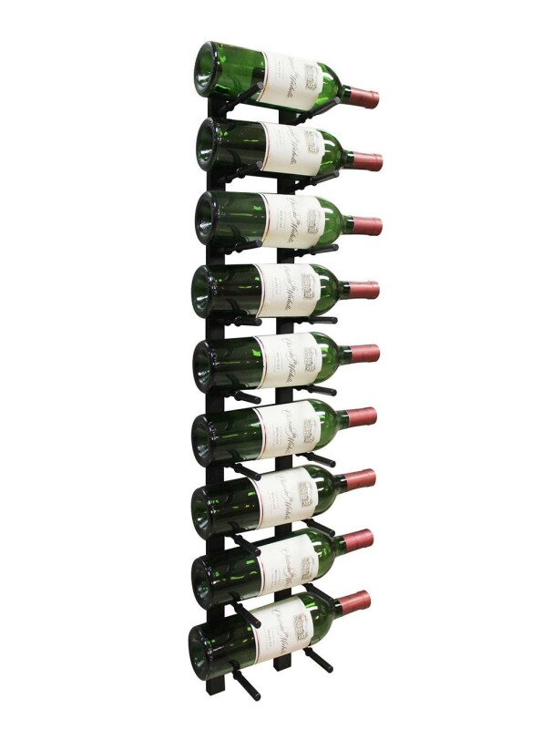 Epicureanist Modern Peg Wine Rack, 9 Bottle Capacity EPPEGWALL9B