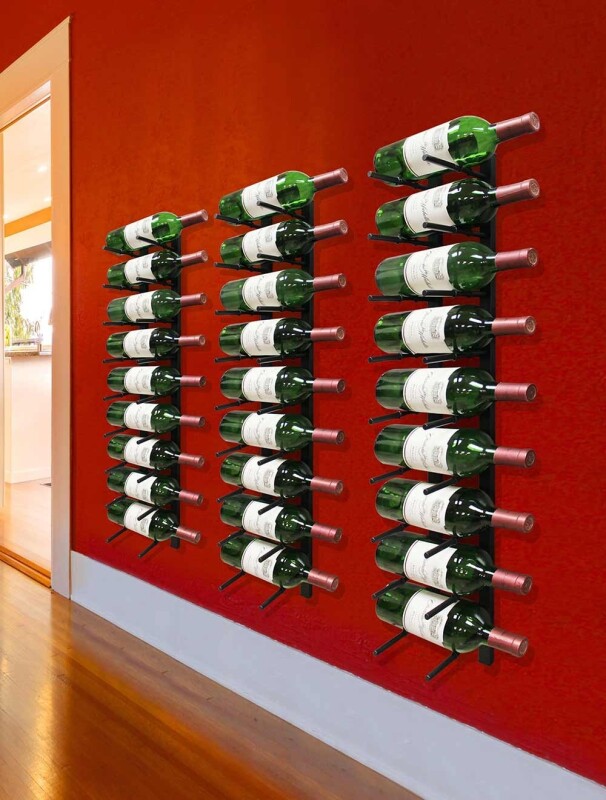 Epicureanist Modern Peg Wine Rack, 9 Bottle Capacity EPPEGWALL9B