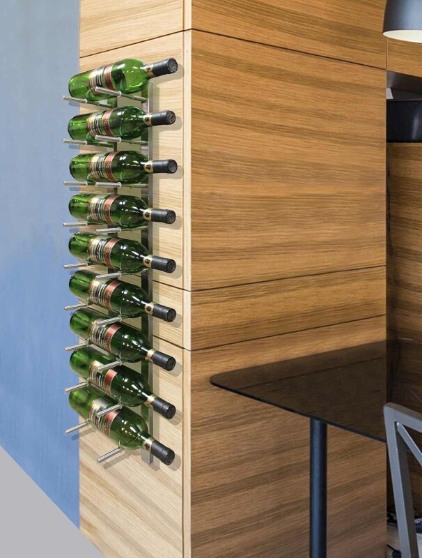 Epicureanist Modern Peg Wine Rack, 9 Bottle Capacity EPPEGWALL9S
