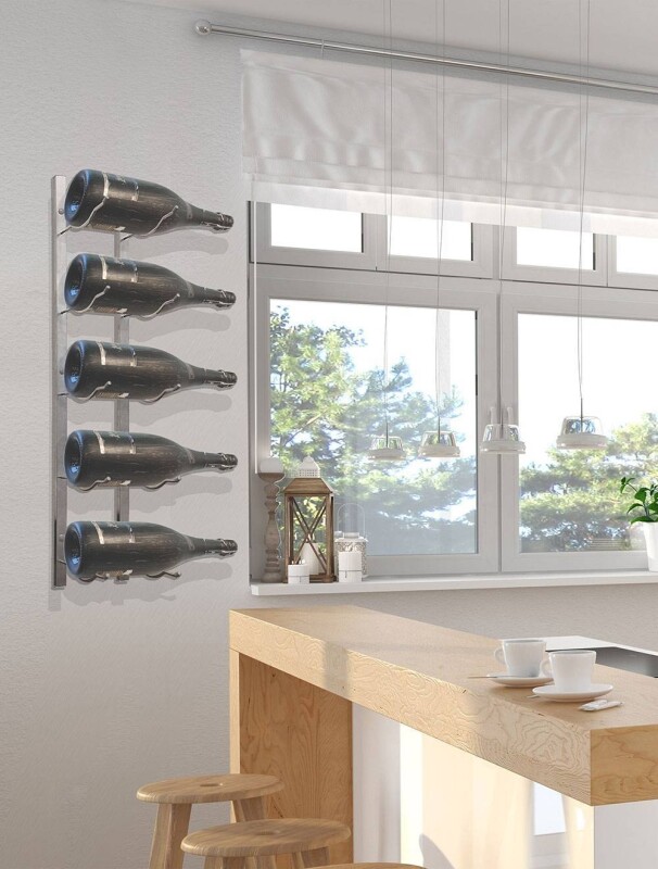 Epicureanist 5-Bottle Magnum Metal Wine Rack, 5 1/4"W x 8"D x 35 3/4"H EPWIRE1MS