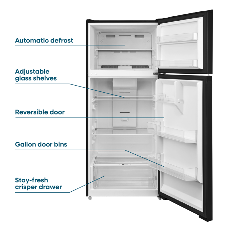 Element 16.0 cu. ft. Top Freezer Refrigerator - Black, ENERGY STAR view 6