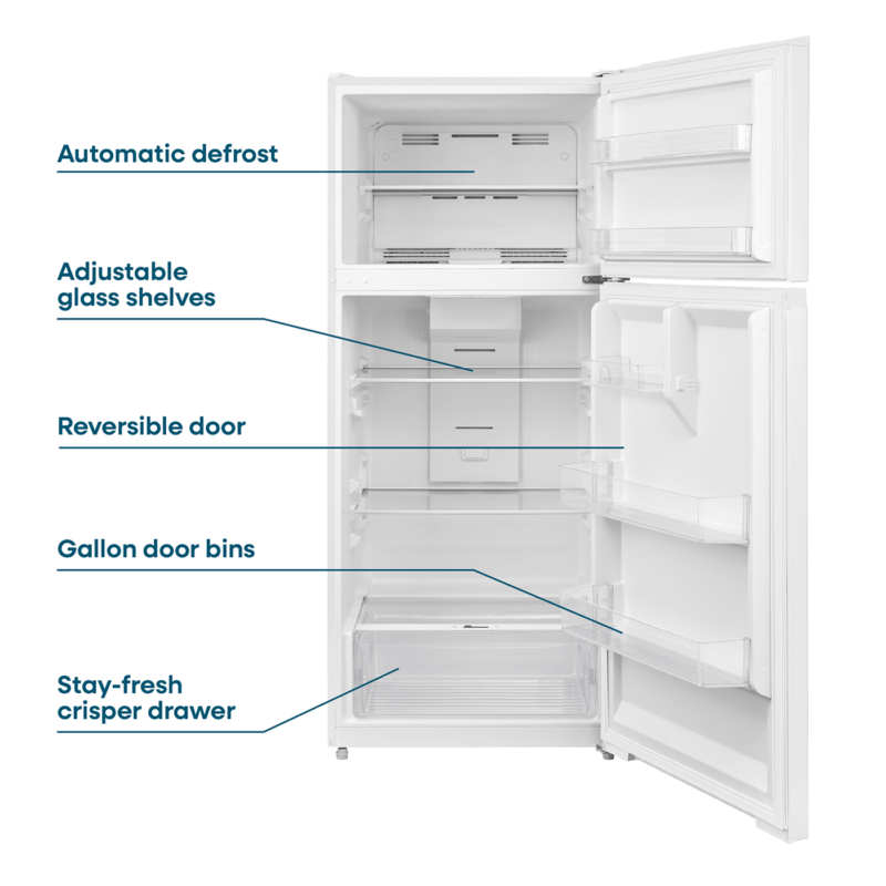 Element 16.0 cu. ft. Top Freezer Refrigerator - White, ENERGY STAR view 6
