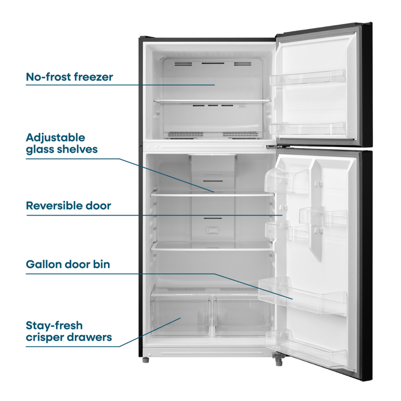 Element 18.1 cu. ft. Top Freezer Refrigerator - Black, ENERGY STAR view 5