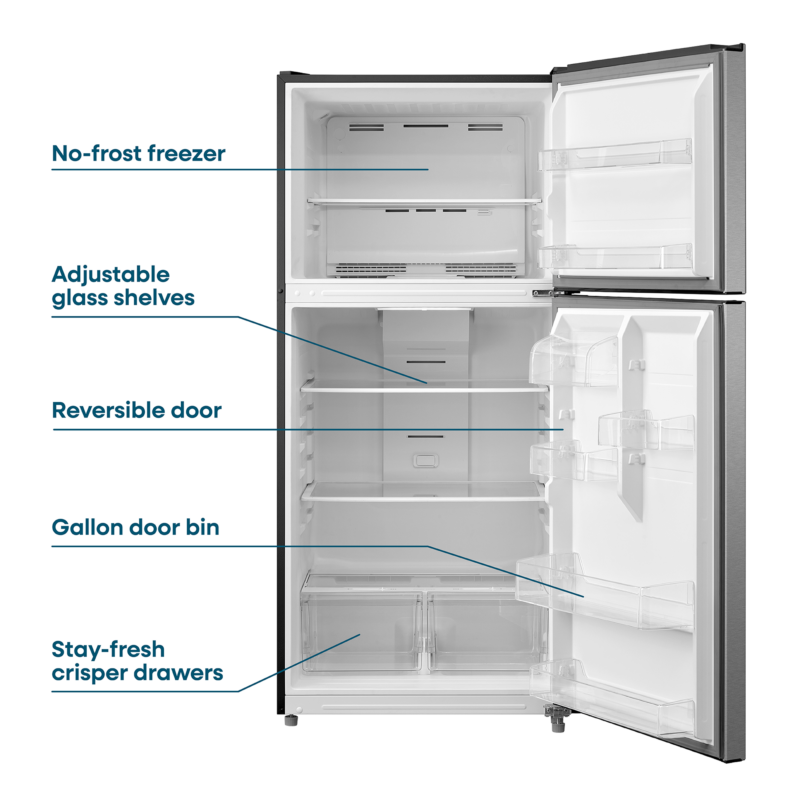 Element 18.1 cu. ft. Top Freezer Refrigerator - Stainless Steel, ENERGY STAR view 5