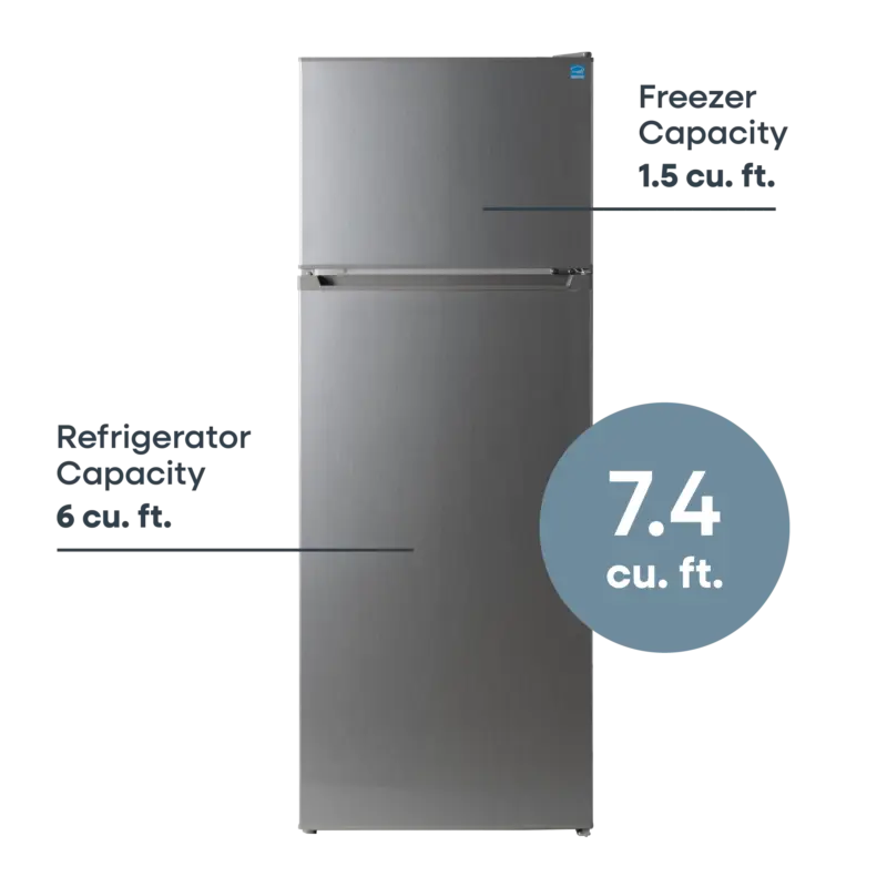 21.3 in. 7.4 cu. ft. Compact Top Freezer Refrigerator - Stainless Steel ERT74MES