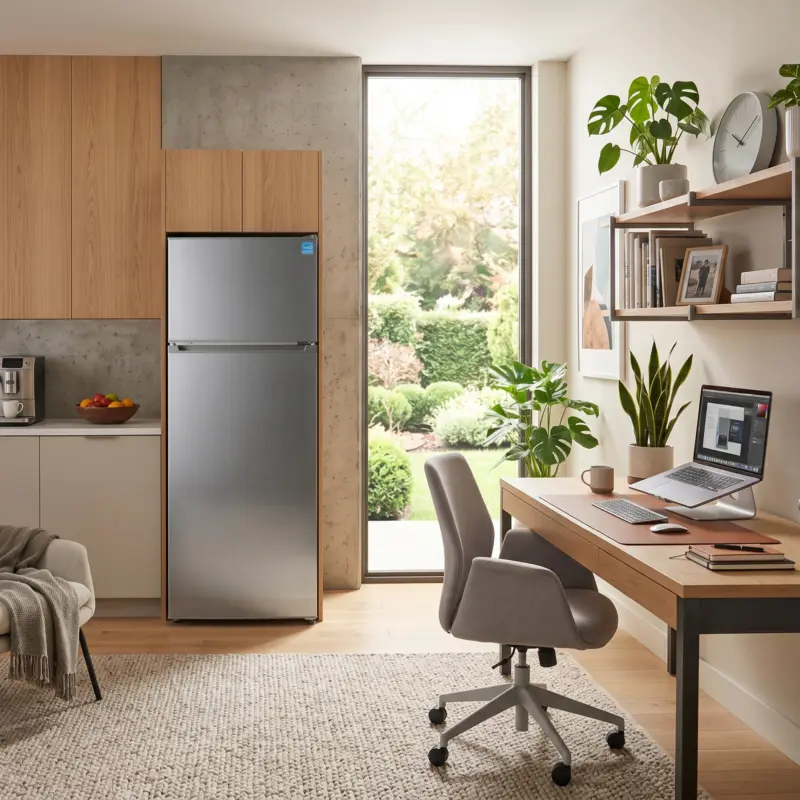 21.3 in. 7.4 cu. ft. Compact Top Freezer Refrigerator - Stainless Steel ERT74MES