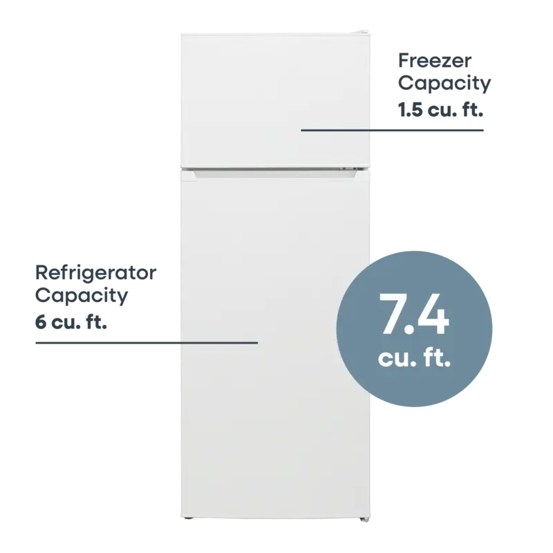 21.3 in. 7.4 cu. ft. Compact Top Freezer Refrigerator - White ERT74MEW
