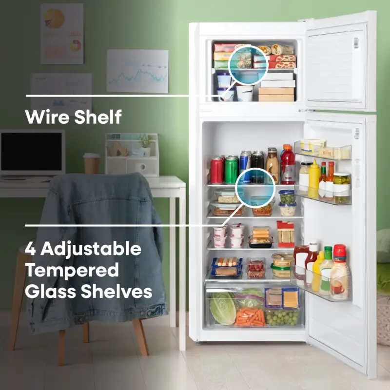 21.3 in. 7.4 cu. ft. Compact Top Freezer Refrigerator - White ERT74MEW
