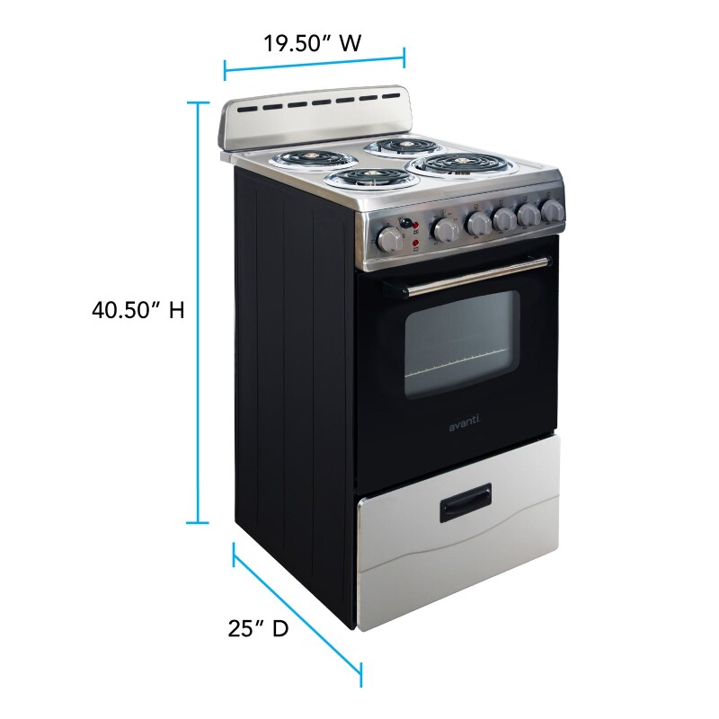 Avanti 20" Electric Range Oven with Framed Glass Door view 5