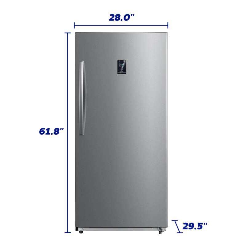 13.8 CF Upright Freezer Convertible, Glass Shelves, Digital Controls, E-STAR EUF14CECS