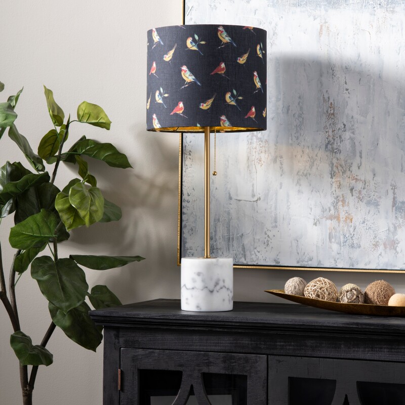 Isla Marble Base Lamp with Bird Shade EVAMB0077