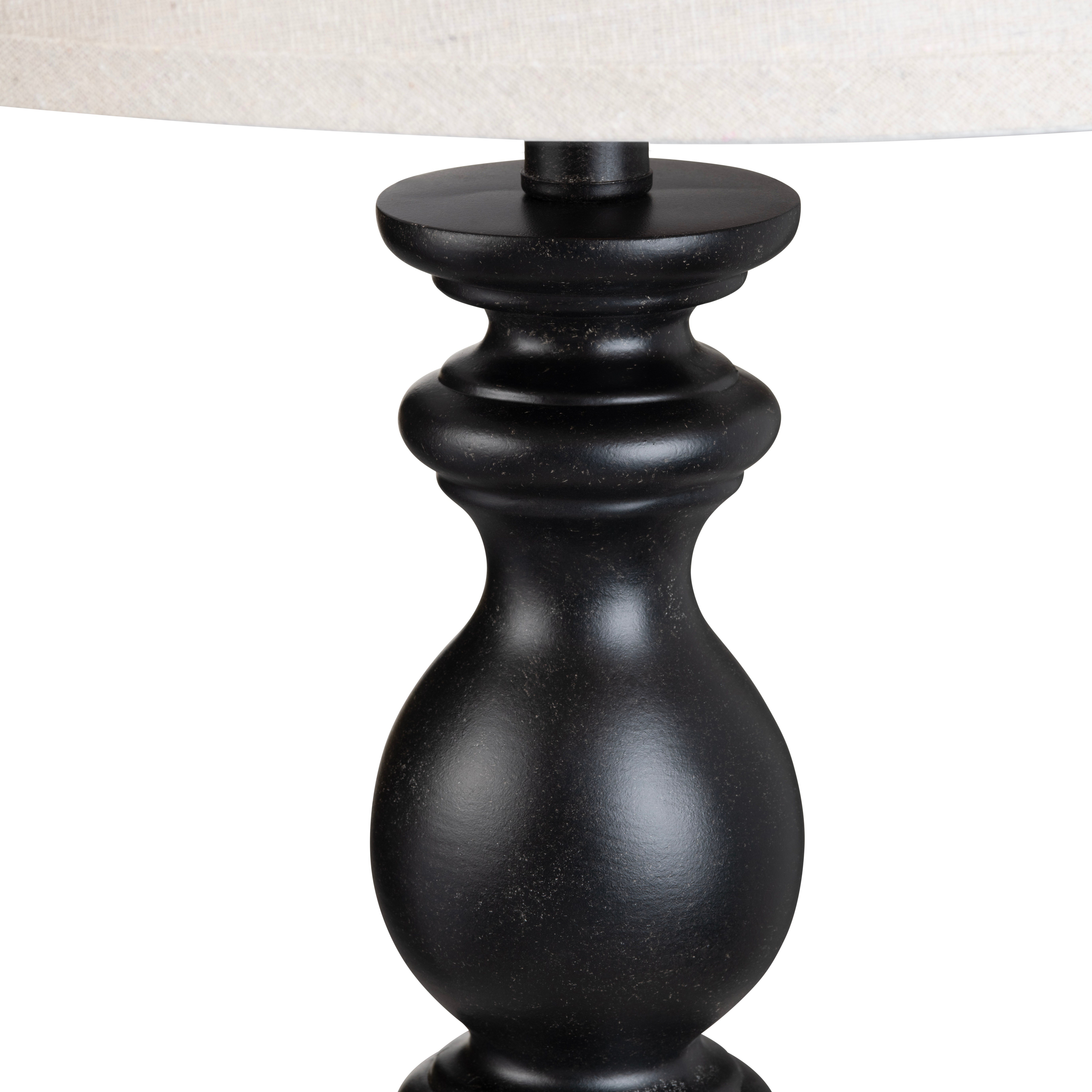 Set of 2 Black Resin Table Lamp with Shade EVCBAVP882BLK
