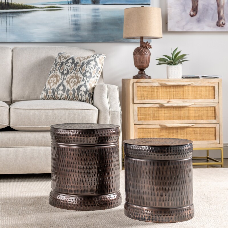 2 Piece Stockton Copper Stools EVFNR1022DKCP