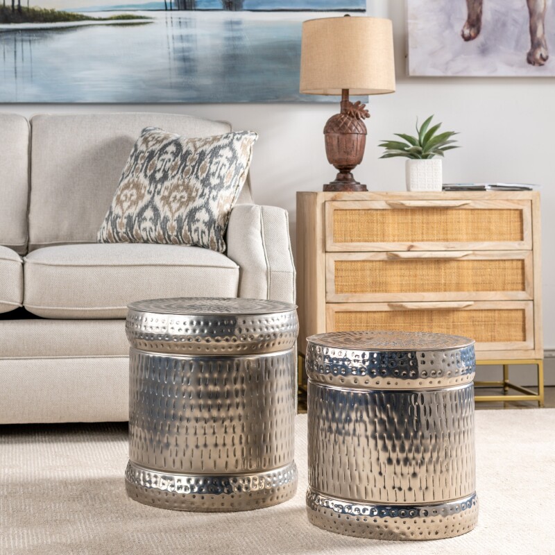 2 Piece Colthurst Silver Stools EVFNR1022SL
