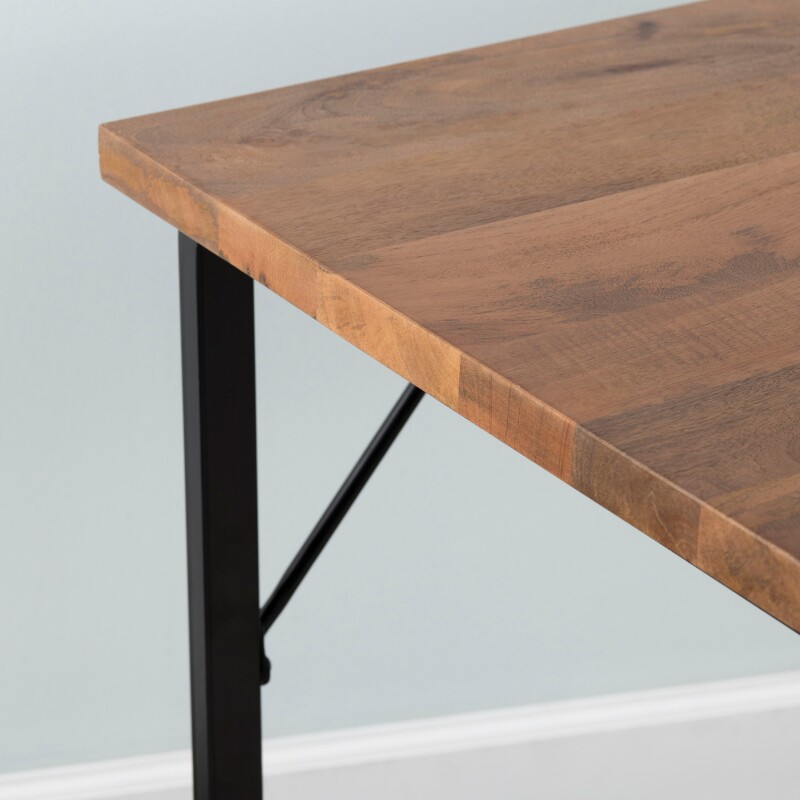 Brady Solid Mango and Iron Writing Desk EVFNR1134