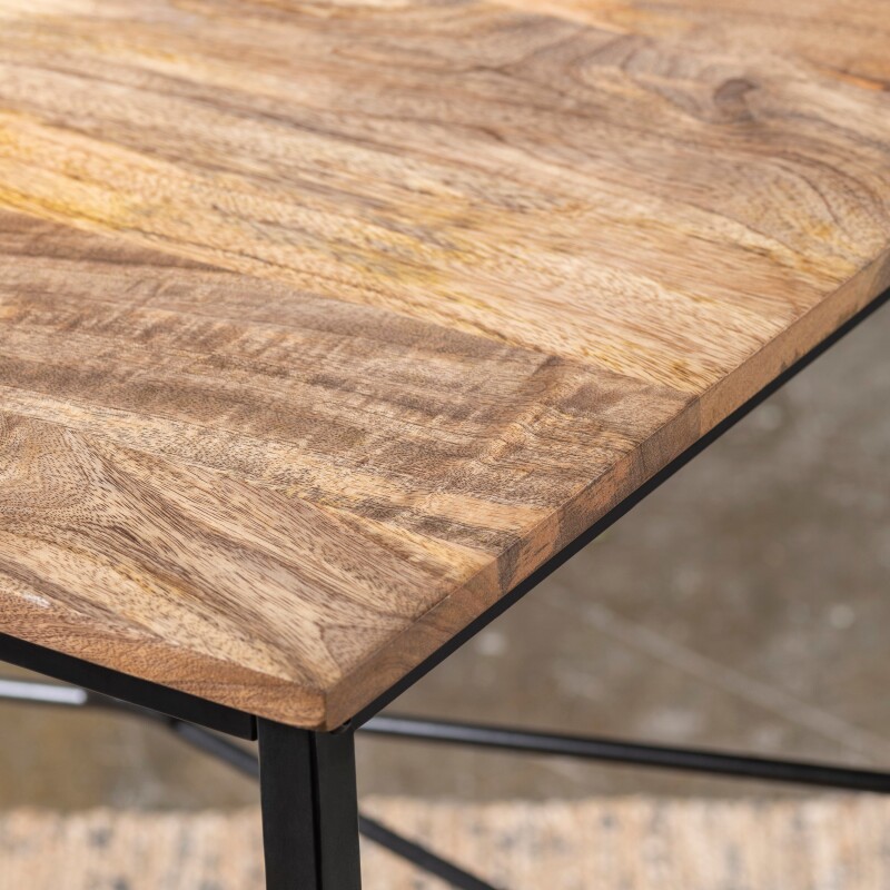 Erik Solid Mango and Iron Writing Desk EVFNR1136