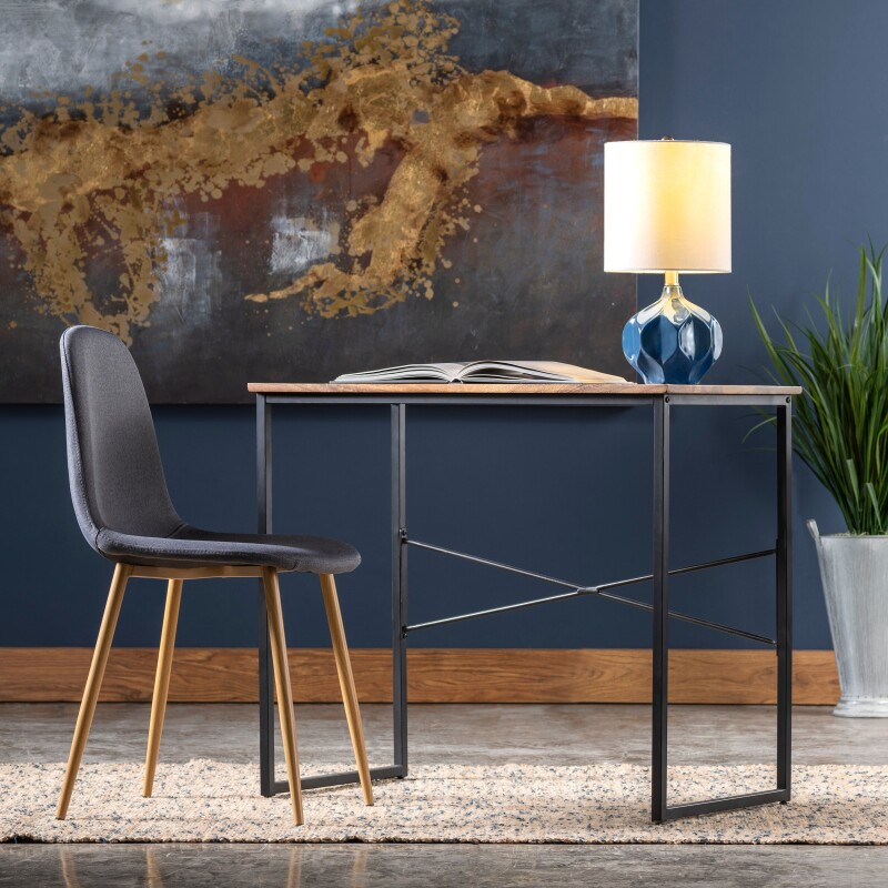 Erik Solid Mango and Iron Writing Desk EVFNR1136