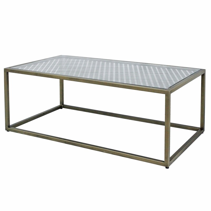 Christian Rectangular Iron & Glass Cocktail Table EVFNR1139