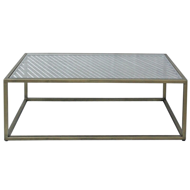 Christian Rectangular Iron & Glass Cocktail Table EVFNR1139
