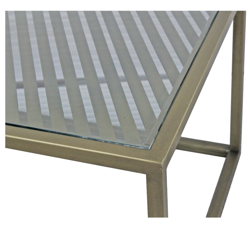 Christian Rectangular Iron & Glass Cocktail Table EVFNR1139