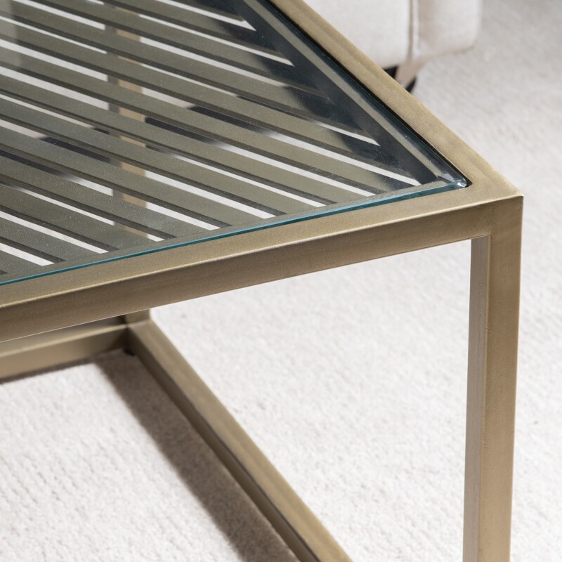 Christian Rectangular Iron & Glass Cocktail Table EVFNR1139