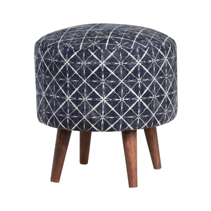 Laurel Round Charcoal Gray Foot Stool Ottoman EVFNR1231B