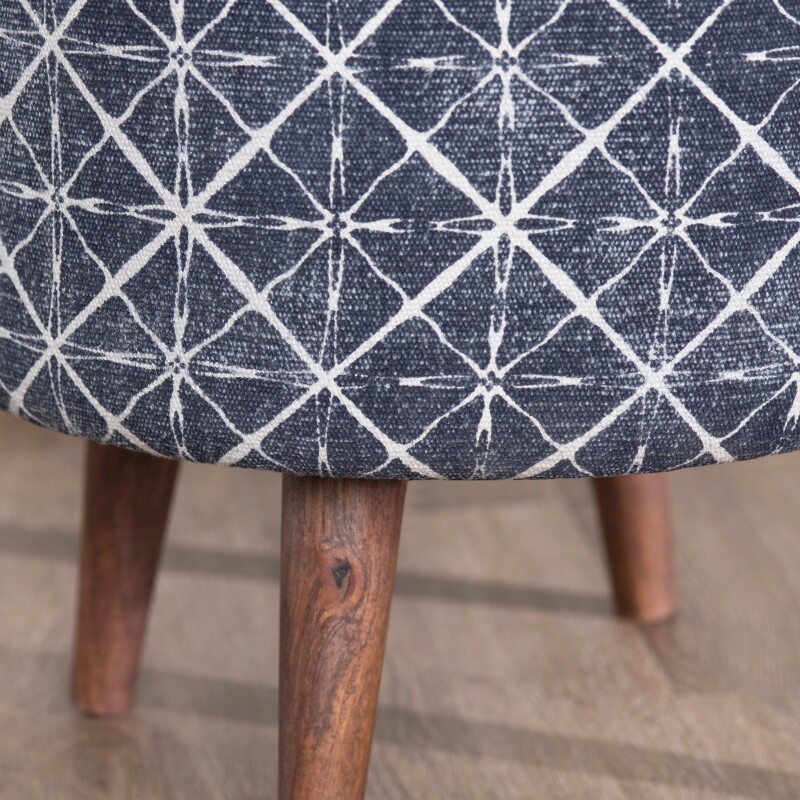 Laurel Round Charcoal Gray Foot Stool Ottoman EVFNR1231B