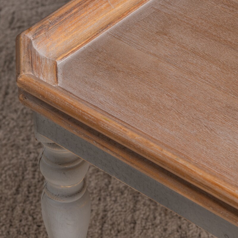 Alyson Square Gray Wooden Cocktail Table with Brown Top EVFZR3248