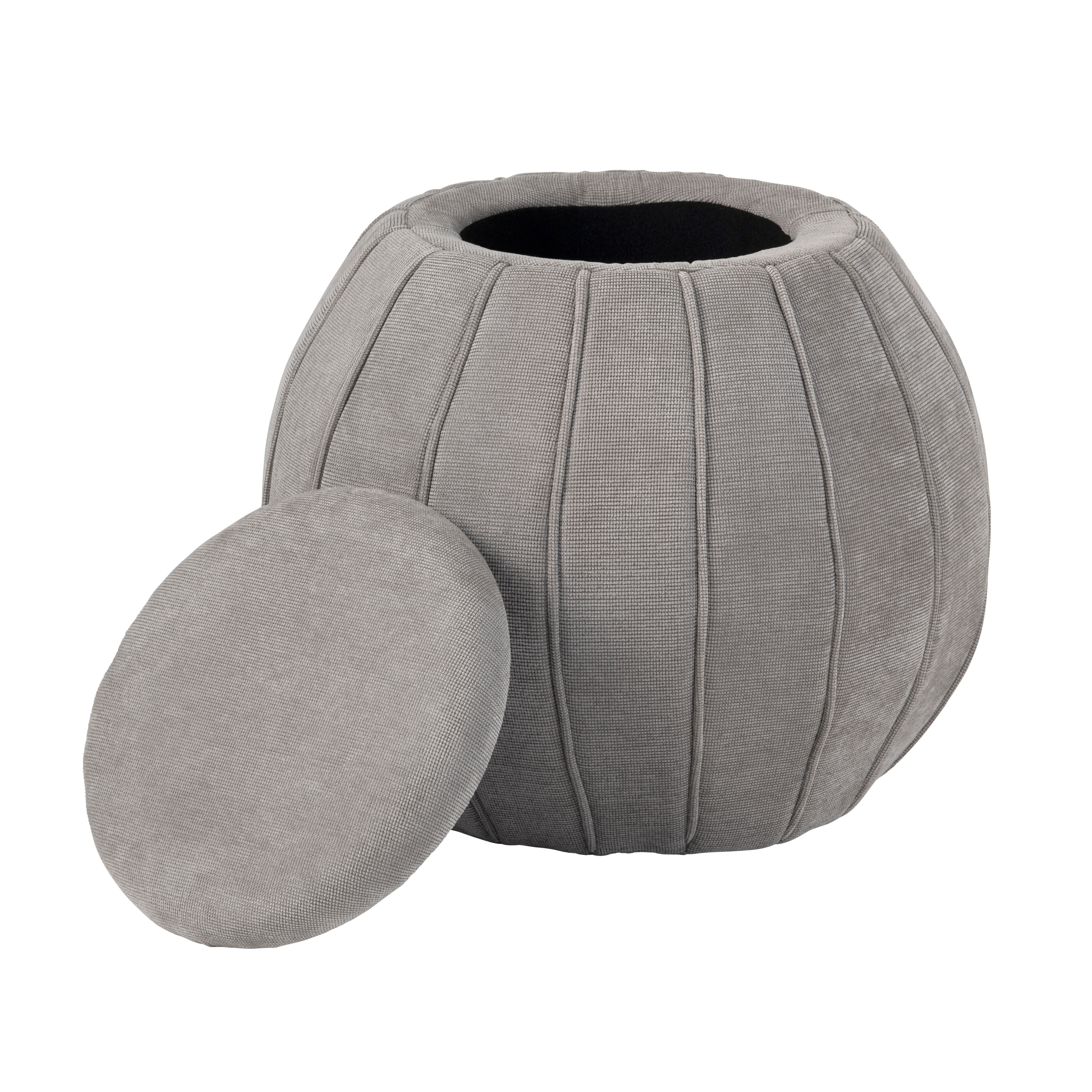 Taupe Chenille Storage Ottoman EVFZR4340TAU