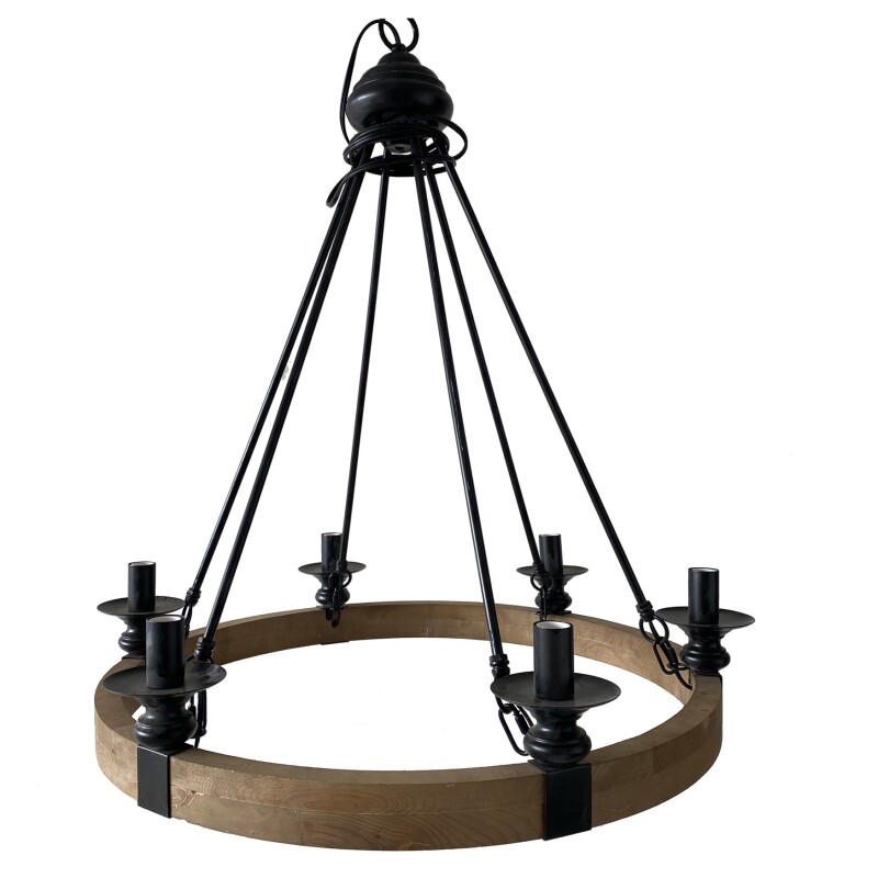 29" Diameter Wood & Metal Chandelier EVPDA061