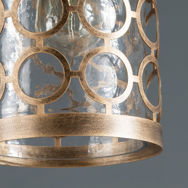 Rosalie Distressed Antique Brass and Glass Pendant EVPDN027