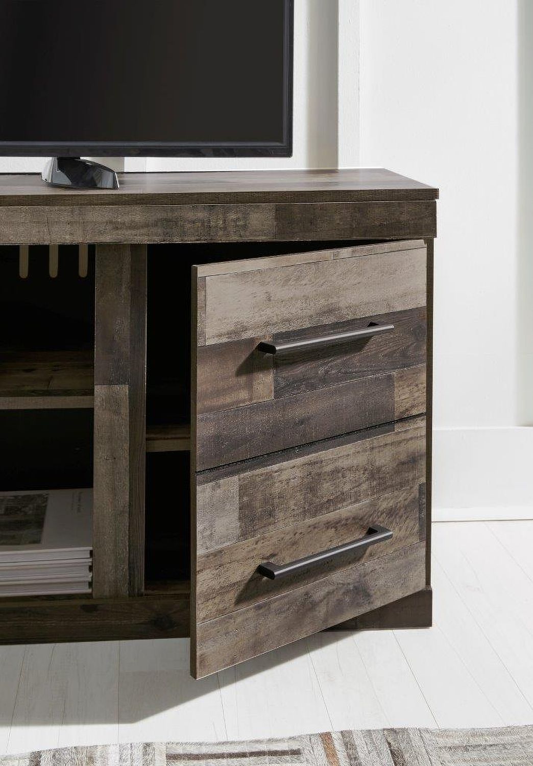 Derekson Multi Gray Lg Tv Stand W/Fireplace Option EW0200268