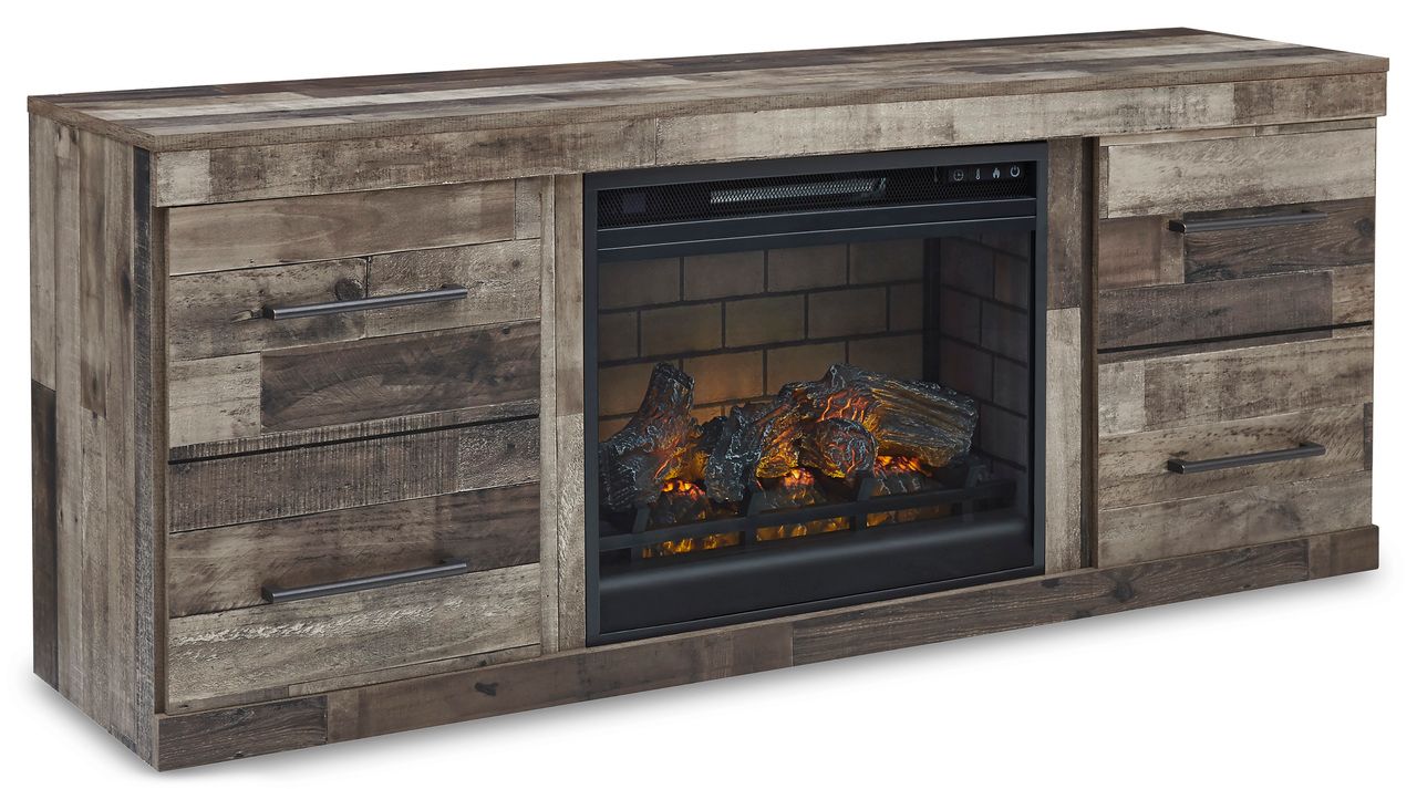 Derekson Multi Gray Lg Tv Stand W/Fireplace Option EW0200268