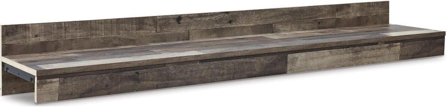 Derekson Rustic Multi Gray Small 4 Piece Entertainment Wall with Electric Fireplace EW0200W8
