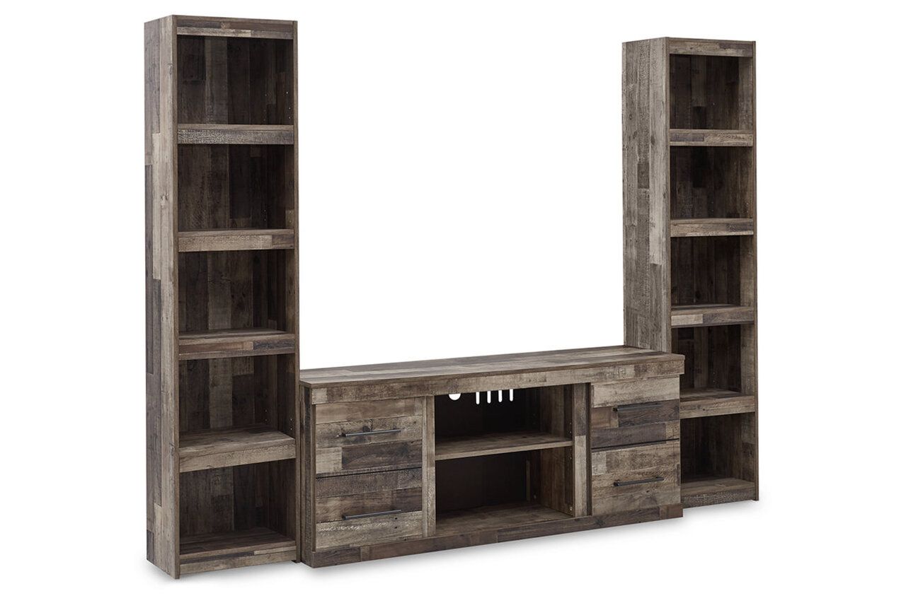 Derekson Rustic Multi Gray Small 3 Piece Entertainment Center EW0200W9