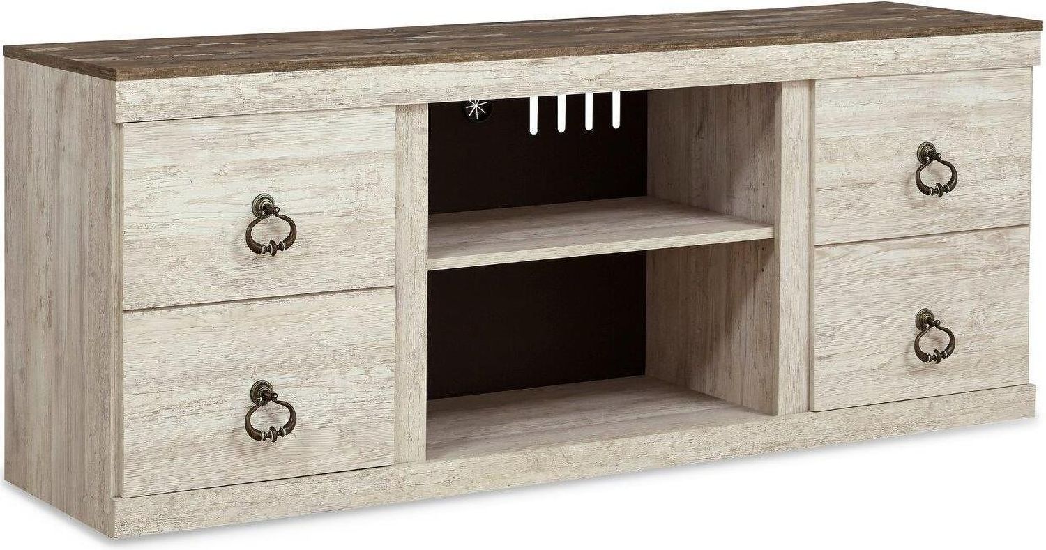 Willowton Whitewash Lg Tv Stand W/Fireplace Option EW0267268