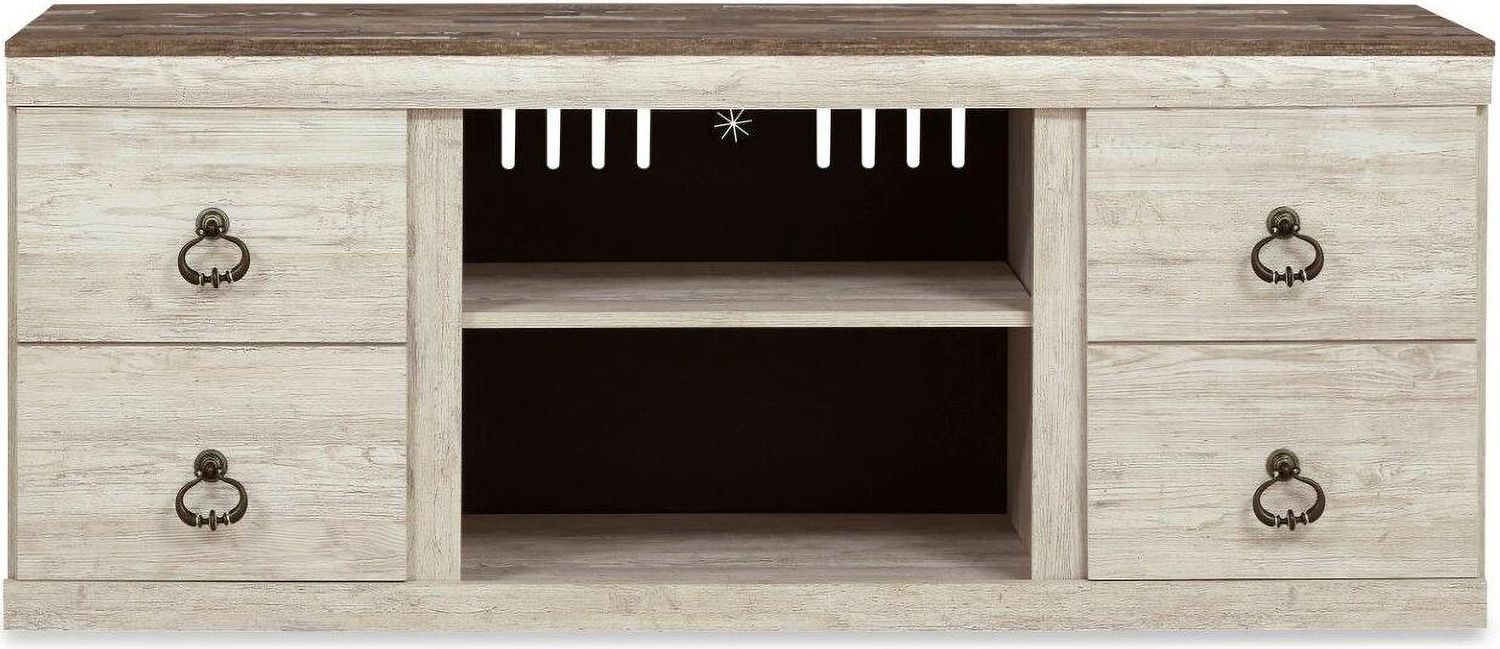 Willowton Whitewash Lg Tv Stand W/Fireplace Option EW0267268