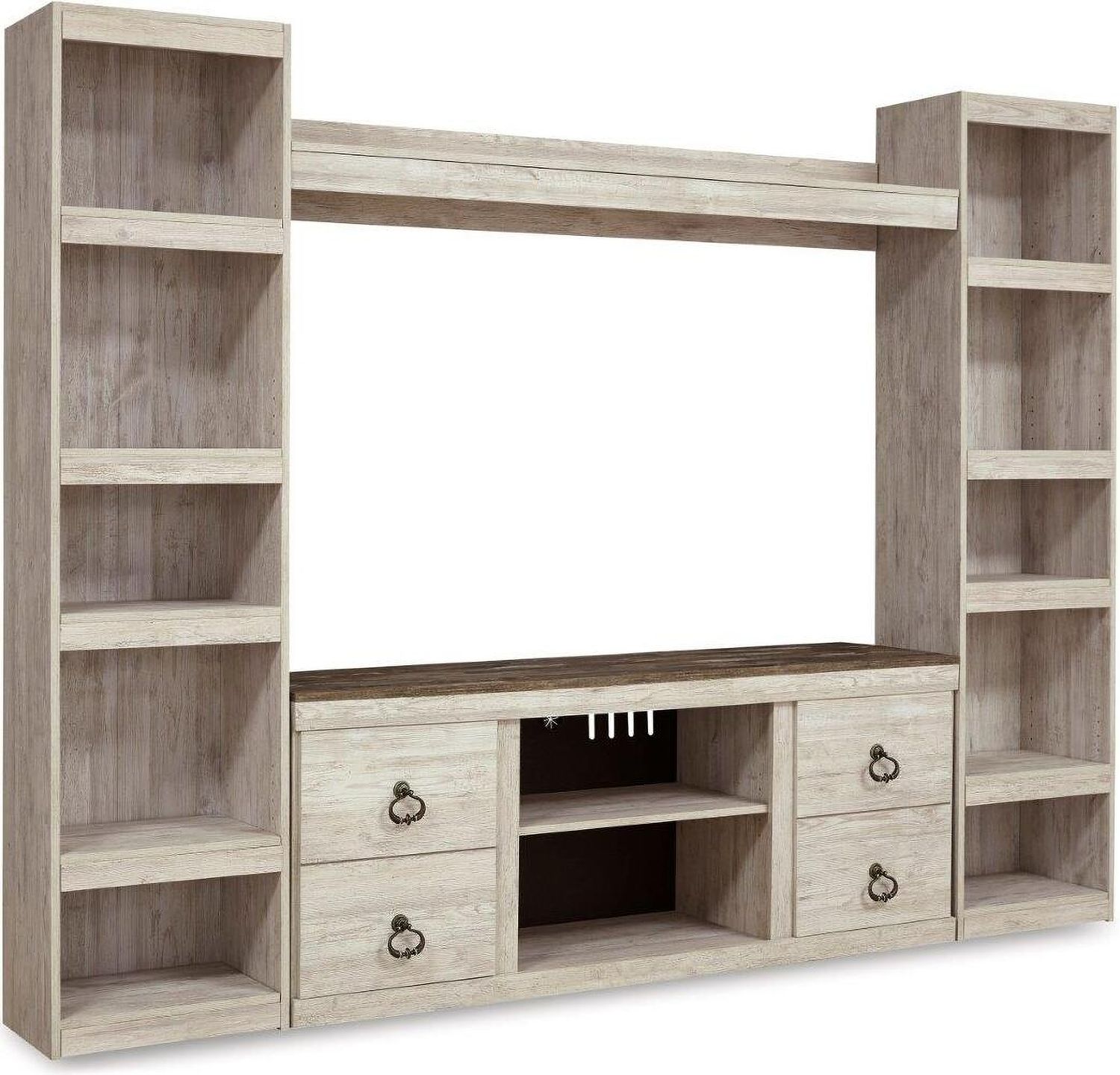 Willowton Whitewash Lg Tv Stand W/Fireplace Option EW0267268