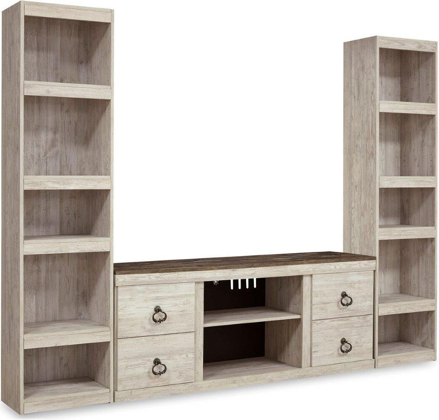 Willowton Whitewash Lg Tv Stand W/Fireplace Option EW0267268