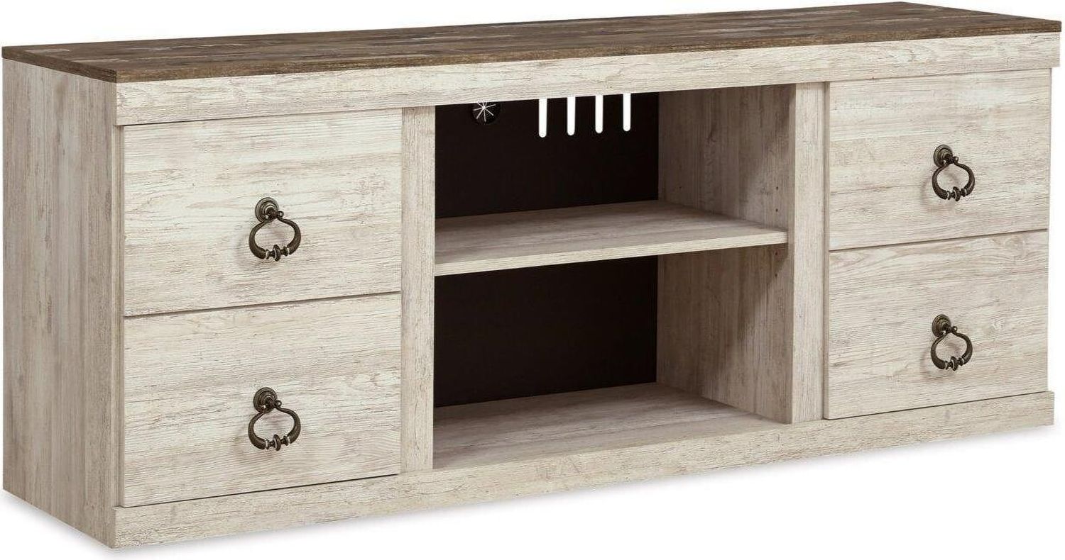 Willowton 4-Piece Entertainment Center In White Wash EW0267W7