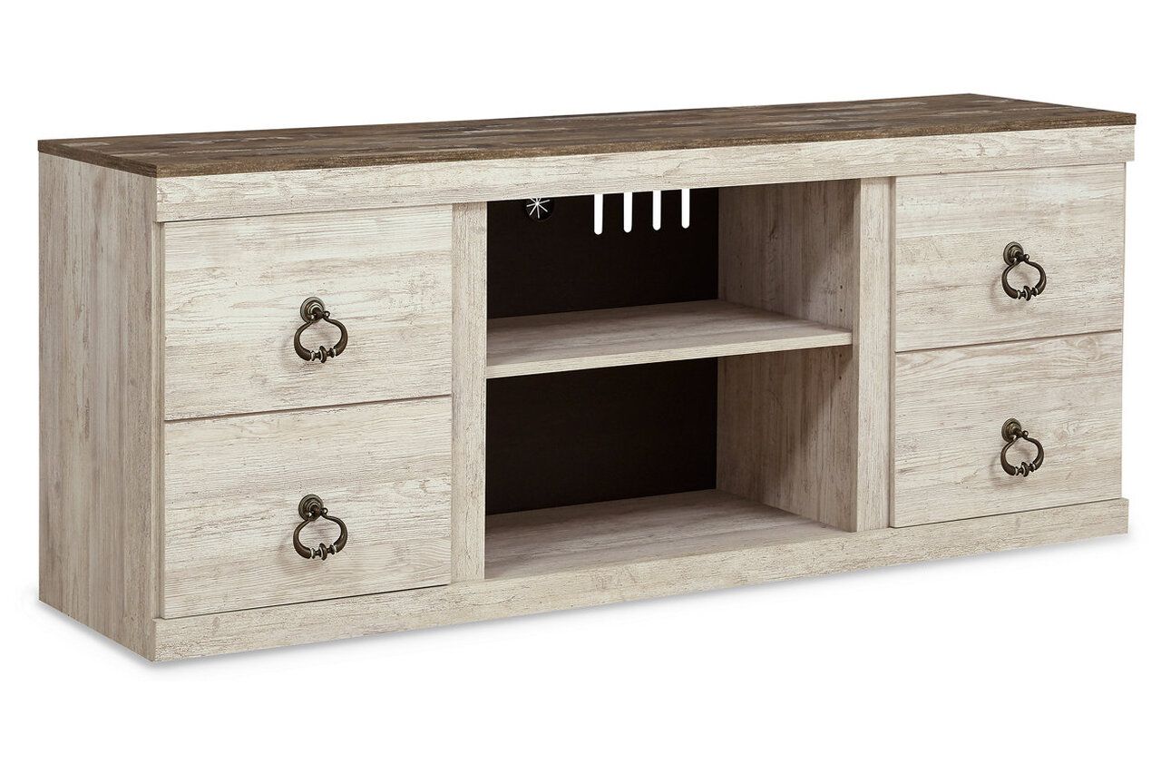 Willowton 4-Piece Entertainment Center In White Wash EW0267W7
